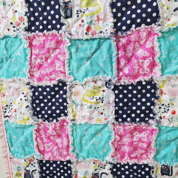 New Homemade Newborn Rag Quilt Security Blanket Doll Blanket Pet Blanket - Picture 6 of 13